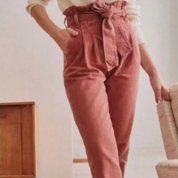 Sezane Austin Trouser Jeans Pink Rosewood FR32 US0 - Picture 1 of 6